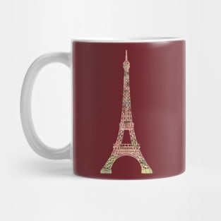 Eiffel Tower cut from 1915 Map of Monuments of Paris Mug